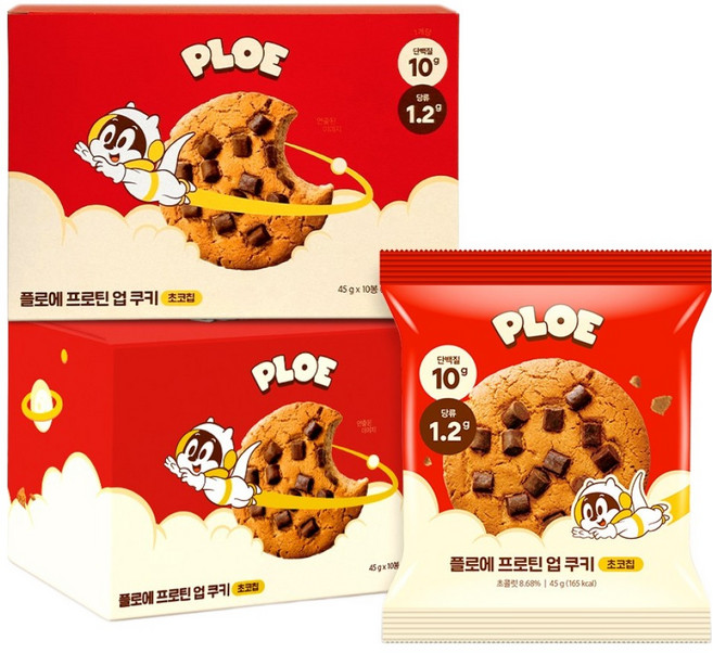 플로에 프로틴업 단백질 쿠키 초코칩, 20개, 45g