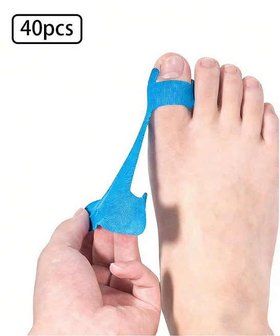 ISEGFLY 발가락 교정 밴드 무지외반 엄지 발가락 교정 테이프, 2박스