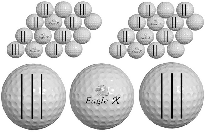 이글엑스 삼선 골프공 30개 삼선퍼팅라인 캐릭터 고반발 비거리 가성비 노브랜드 가성비좋은 2피스골프공, 삼선골프공30개, 1개, 30개입