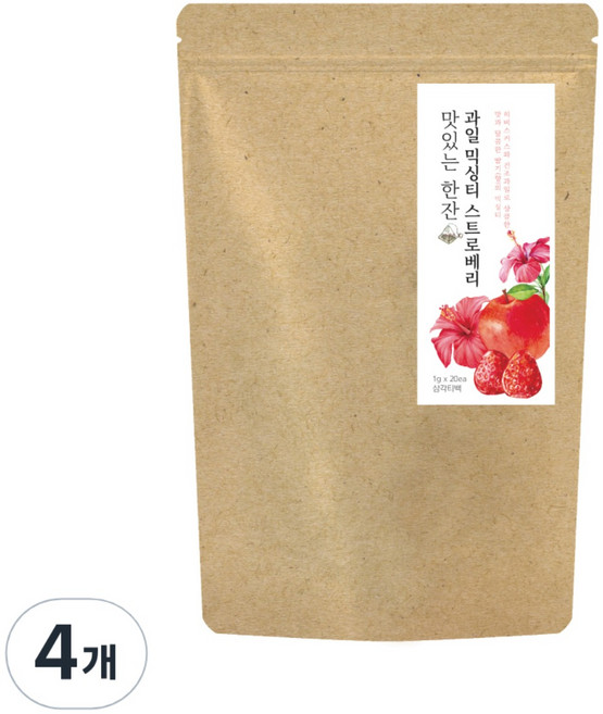 더허브샵 프리미엄 허브티 과일믹싱티 스트로베리, 1g, 20개입, 4개