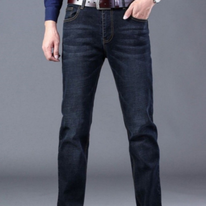 1+1+1 남자 일자 허리춤 스판 청바지 스트레이트핏 일상복 작업복 등산복 겸용