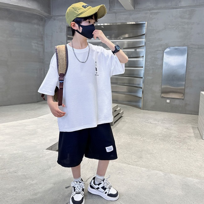 비비키드 남아 여름 NICE 일러스트 페인팅 상하복 주니어 세트 초중생 반팔티 초등생 반바지 세트 (8019)