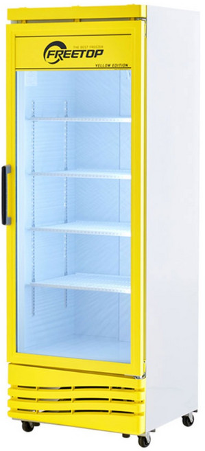 소상공인지원 음료수 냉장고 385L 업소용 쇼케이스 FT-470RY 옐로우 술장고 약국 병원 주류 편의점, FT-470RY 옐로우 (착불배송비 해피콜안내)