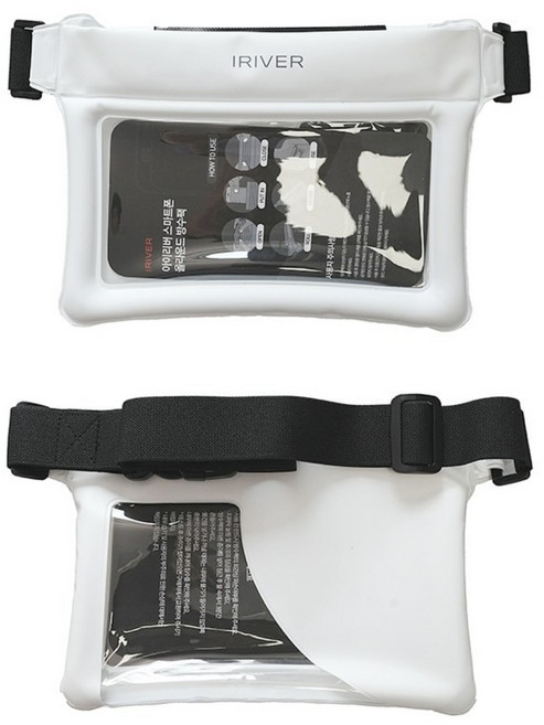 아이리버 올라운드 대형 크로스 터치 튜브 핸드폰 스마트폰 방수팩 힙색 방수가방, 화이트, 1개