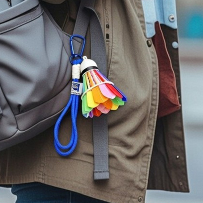 알파 스포츠 배드민턴키링 열쇠고리, 핑크, 1개