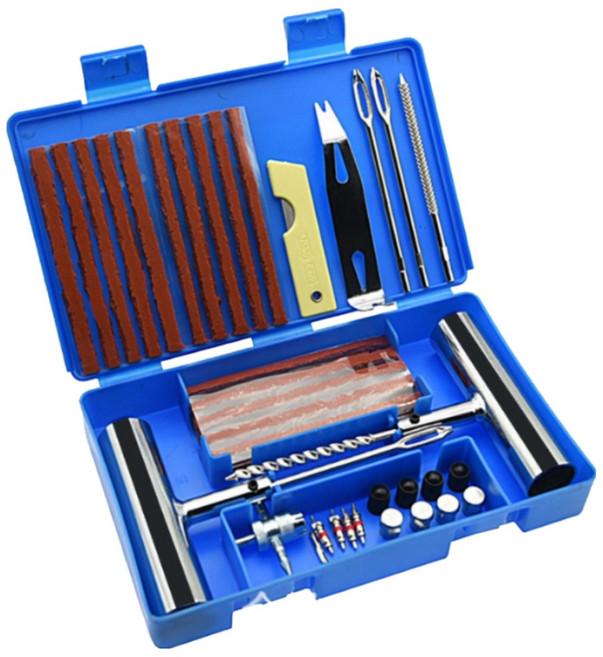 tinduo 펑크수리키트 타이어 수리공구 58종 세트, 푸른색, 1세트