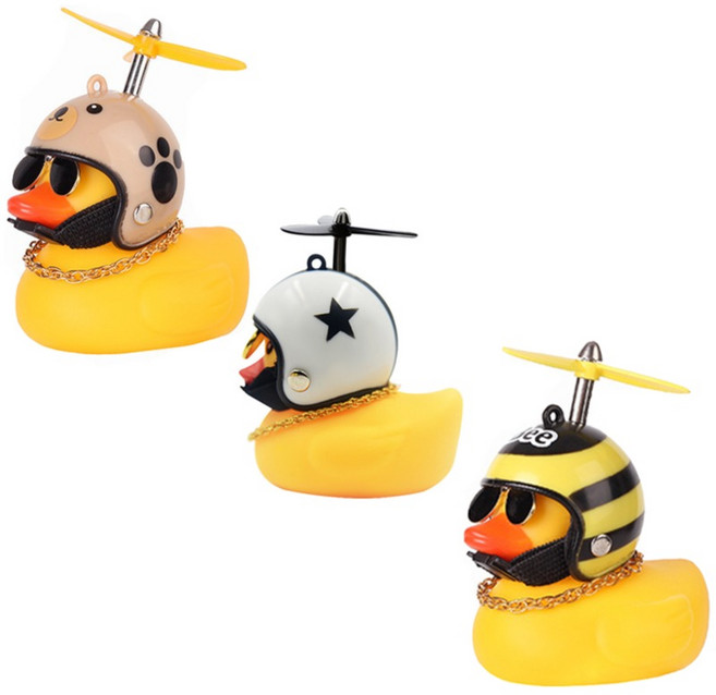 화이트리버 오토바이 자전거 러버덕 후미등 프로펠러, 3개, 곰+꿀벌+별