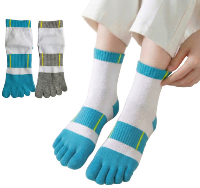 더 피치스 [5켤레구성] 남성 러닝 스포츠 파일 발가락양말 중목 단목