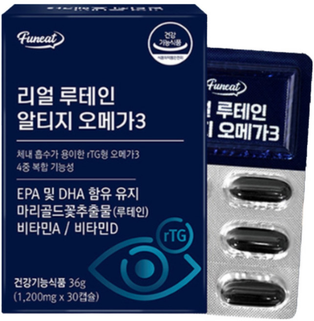 퍼니트 리얼 루테인 알티지 오메가3, 2개, 36g