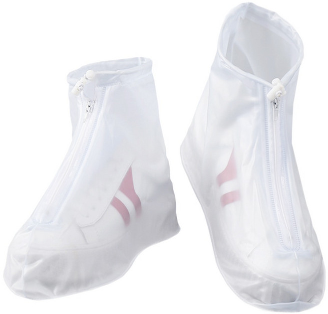 엔도어스 미끄럼방지 신발 방수 커버 레인슈즈 편한 지퍼 논슬립 눈길 장마필수템, 1세트, 화이트