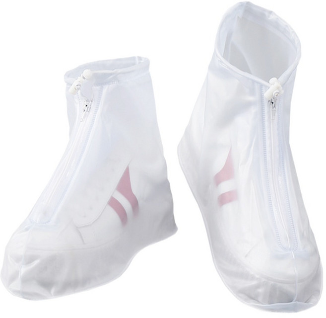엔도어스 미끄럼방지 신발 방수 커버 레인슈즈 편한 지퍼 논슬립 눈길 장마필수템, 1세트, 화이트