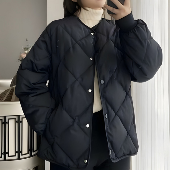 NUNUHANA여성 볼륨감 데일리 패딩 점퍼 빅사이즈 숏 퀼팅점퍼