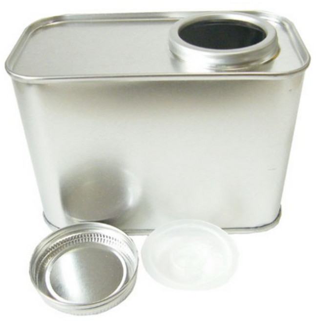 상품코드0.5LT-0003 0.5리터 사각캔 작은용량 철공캔 빈깡통 공캔 철캔 뚜껑과 한세트 깡통 다용도 사용, 1개