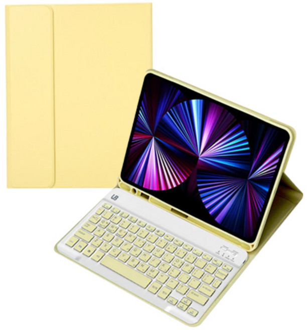 UB 갤럭시탭 콤비 블루투스 키보드 케이스, 옐로우, 1개