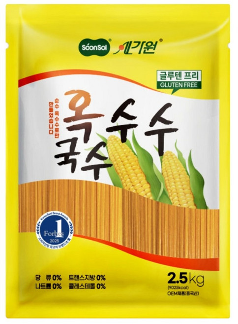 순솔 대용량 글루텐프리 100% 옥수수국수, 1개, 2.5kg