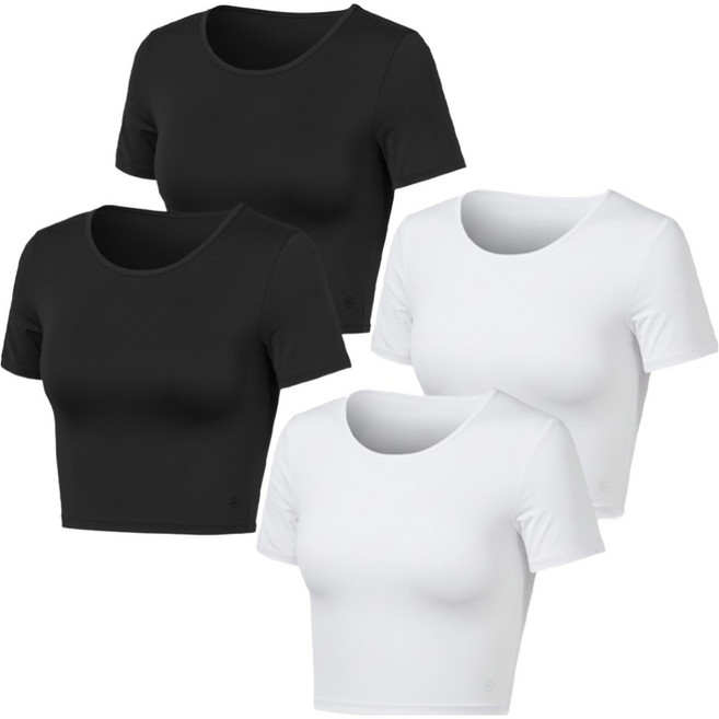 [1+1] 여성 쿨링 크롭티 러닝 반팔티셔츠 2팩