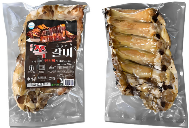 [삼삼] 쪽갈비 500g 소스서비스 홈파티 요리 폭립 두툼한 캠핑 돼지 양념 등갈비 전자레인지, 1개