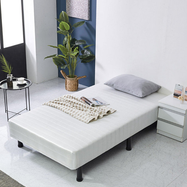 인트리 폴어슬립 단면매트리스 침대 발통다리포함 일체형매트리스 싱글S 슈퍼싱글SS 더블D 퀸Q, 화이트