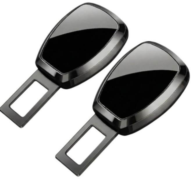 이지픽 자동차 안전벨트 연장 클립, 2개, 블랙