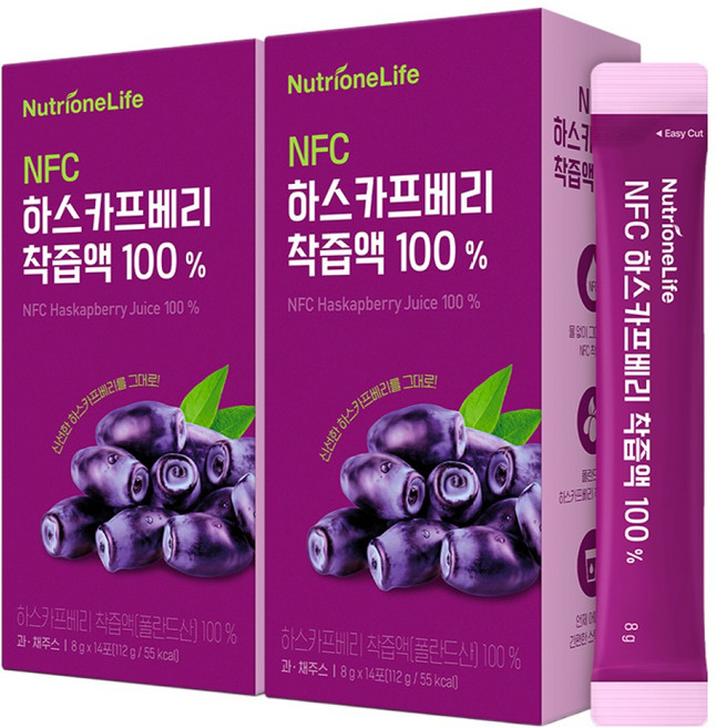 뉴트리원 NFC 하스카프베리 100% 착즙 원액 안토시아닌 건강즙, 2개, 14회분