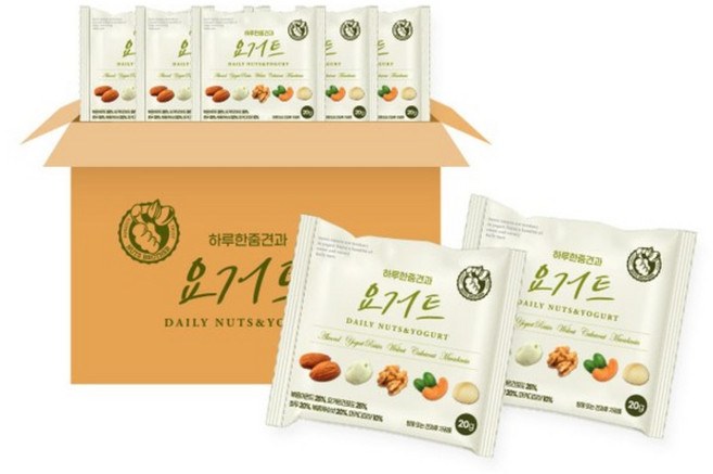 너츠브라더 하루한줌견과 요거트 20g 낱봉, 100개