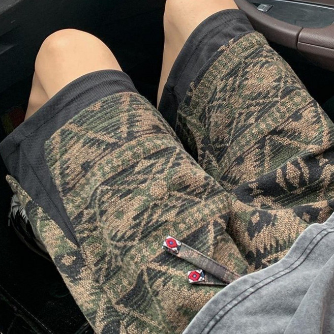 COSYEVNO 남성 여름 스트리트 캐주얼 와이드 반바지 BCXnk-2