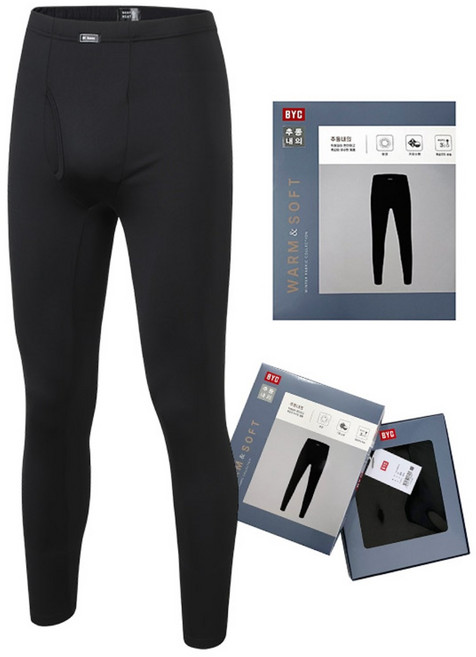 BYC 남자 겨울기모 내복바지 발열내의 하의 신축성 스판 타이즈 히트텍