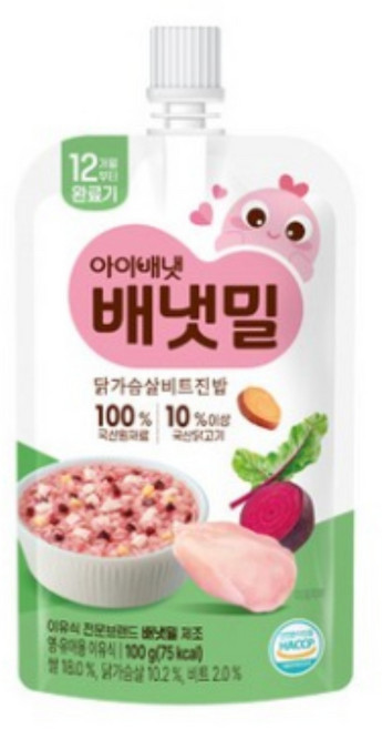 [아이배냇] 배냇밀 베베 짜먹는 유아용 이유식 2종 소고기 브로콜리 3개 + 닭가슴살 비트 3개, 1세트, 600g, 소고기브로콜리3+닭가슴살비트3