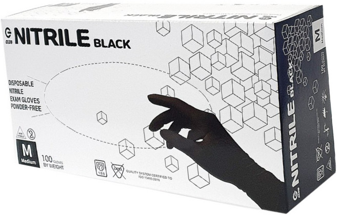 앤네이처 식품용 다용도 니트릴장갑 식품인중 S/M/L/XS(미니/어린이용)블랙, 20개, XS, 블랙