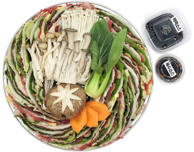 [자연애레시피] 밀푀유나베 밀키트 2~3인분 신선한 채소 듬뿍 캠핑요리 추천, 1개, 900g