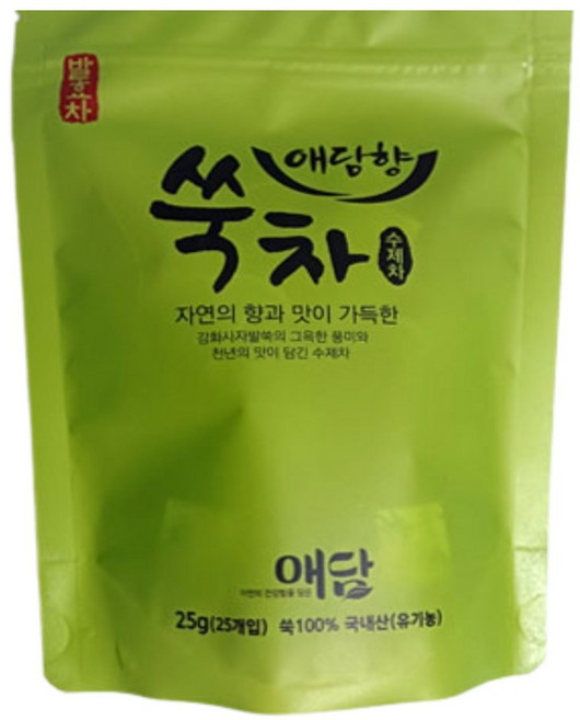 강화 사자발쑥 무농약 쑥차 발효 약쑥차 25티백 3개 원재료 유기농 강화약쑥, 1g, 3세트, 25개입