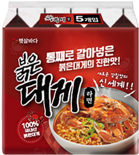 [햇살바다] 붉은 대게 라면 125g, 15개