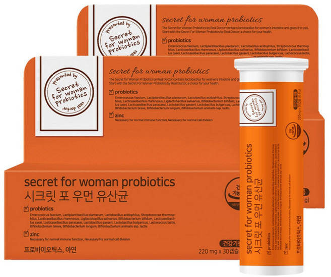시크릿 포 우먼 유산균골드 (1개월분) / 유럽특허 VL8 질유래 건강한질에서 추출한유산균 8종 다니스코 14종 다이어트 갱년기 면역건강 여성전용유산균, 2박스, 30정