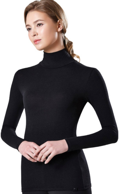 제임스딘 히트엔진 여성 목폴라내의 발열내복 동내의 목티