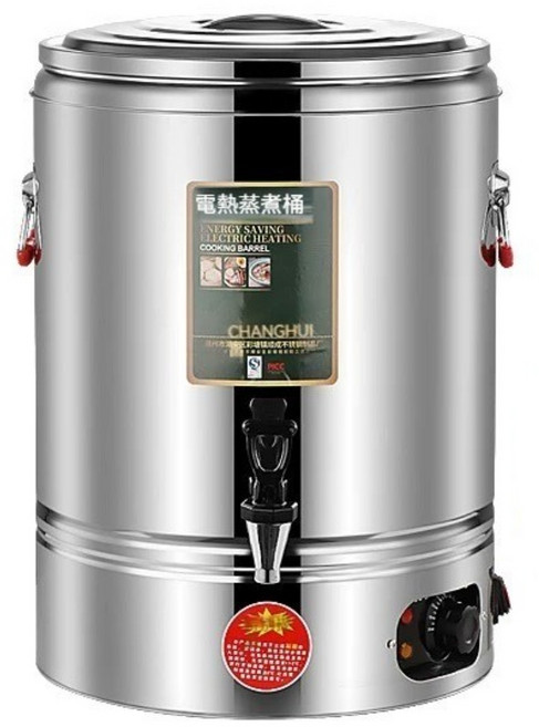 CHANGHUI 電熱保溫桶 110V 商用恆溫鍋, 1個, 70L電熱保溫桶[帶水龍頭],304發熱盤贈蒸片