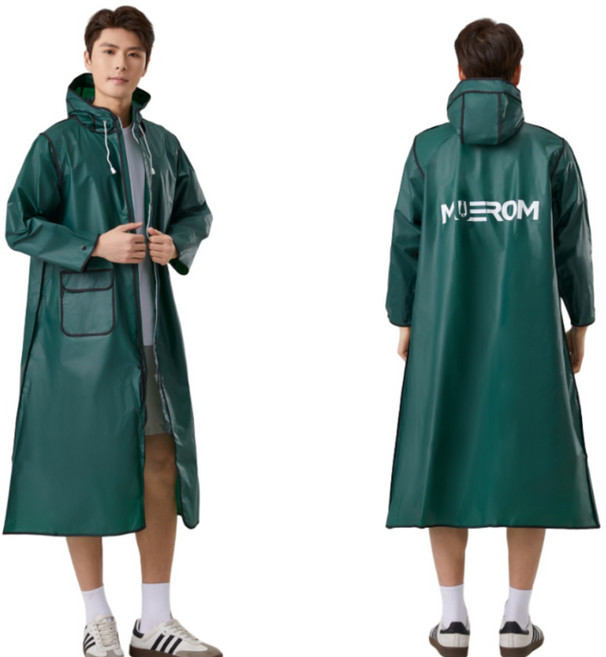 뮤롬 비완벽 차단 오버핏 레인코트 남여공용 EVA 커플 우비 MUE-592
