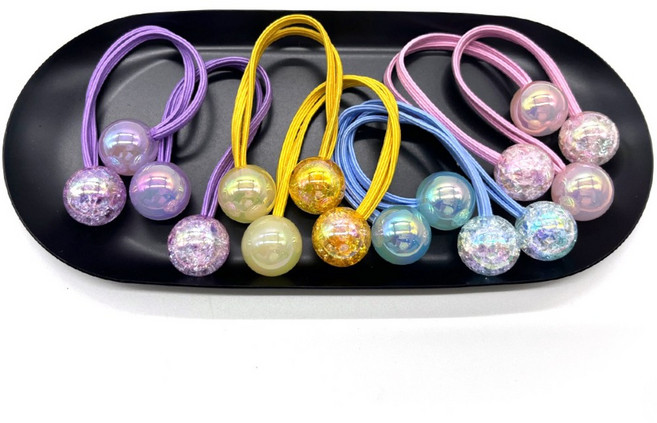 애셋맘 알사탕모양 쨍쨍한 머리 끈 방울 4종세트 (8P)