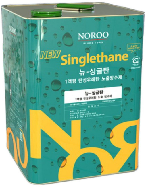 노루페인트 옥상방수 우레탄페인트 싱글탄 중도1액형, 녹색, 16kg, 1개