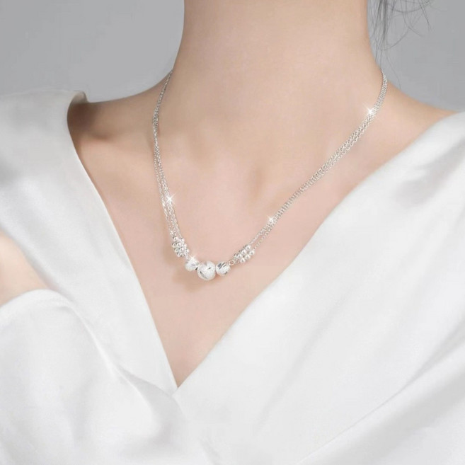 AKIPANDA 여성 행운 실버 목걸이