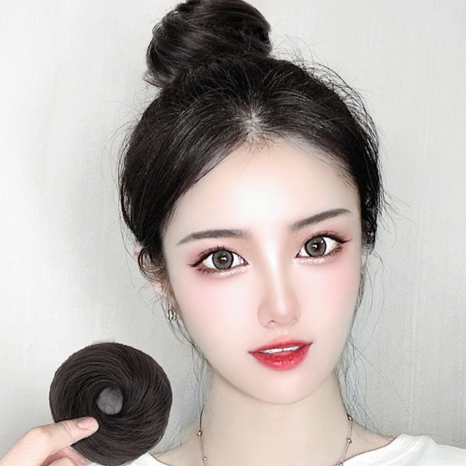 MOMOwig 5초 당고머리 메이커 똥머리메이커 올림머리밴드 와이 [A001/A005], 1개, 브라운