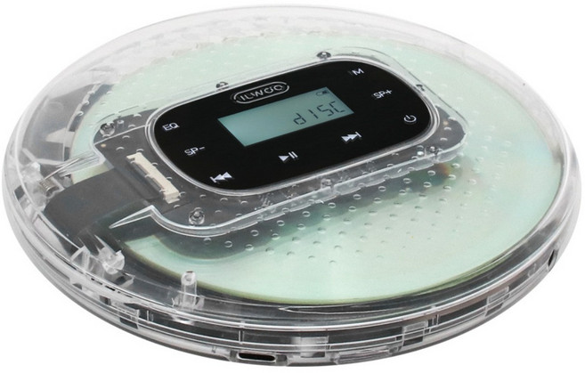 일우 투명 CD플레이어 IW-ET07 휴대용 충전식 레트로 감성