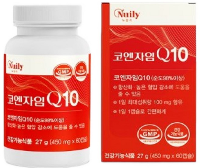 만성 몸속 대사 독소 콜레스테롤 개선 LDL 혈압 혈관 관리 코엔자임 코큐텐 Q10 유비퀴논 유비퀴놀, 1개, 60캡슐