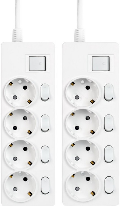 코니야 국산 멀티탭 고용량 1+1 개별 스위치 과부하차단 멀티콘센트 4구 1.5m~4.5m, 1.5m