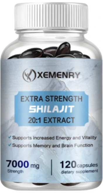 XEMENRY 순수 유기농 히말라야 실라짓 20:1 추출물 캡슐당 7000mg 풀빅산 50% 20배 더 강력하고 미량 미네랄이 풍부하여 기억력과 집중력을 향상시킵니다., 1박스, 60정 - 쿠팡