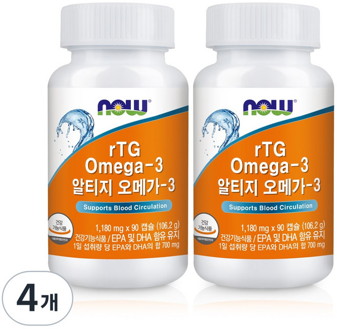 나우푸드 알티지 오메가3, 90정, 4개