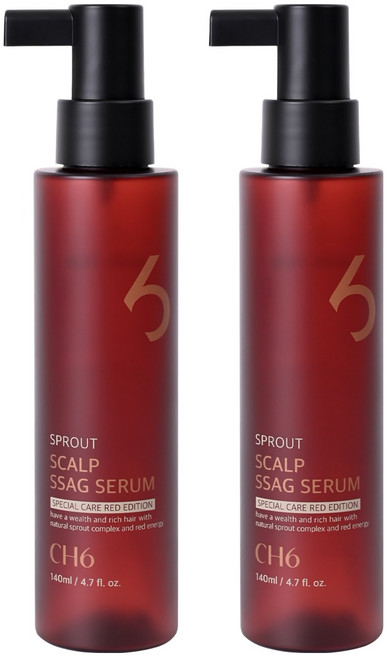 CH6 스칼프 싹 세럼 레드에디션 항산화 탈모 헤어토닉 140ml, 2개