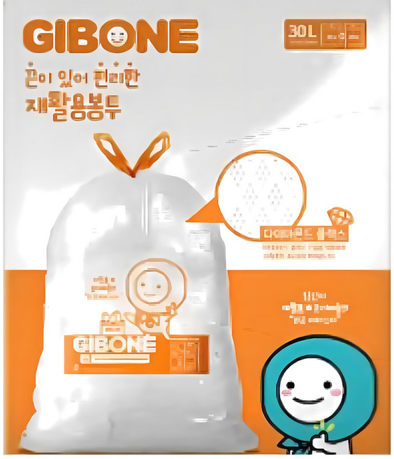 기본에 끈이 있어 편리한 재활용봉투, 30L, 2개