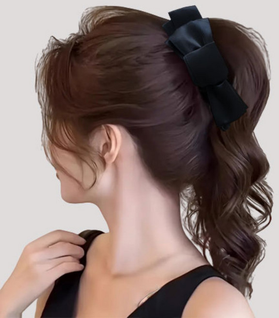 공주마마 우아한공주스타일새틴리본바나나형클립핀빅사이즈