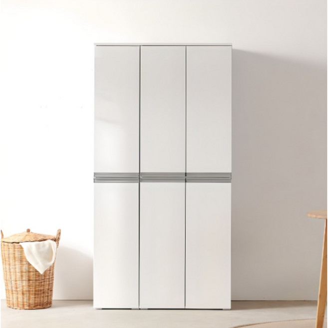 스칸디무드 카나페 틈새장 팬트리 키큰 주방수납장 세트 900, 화이트