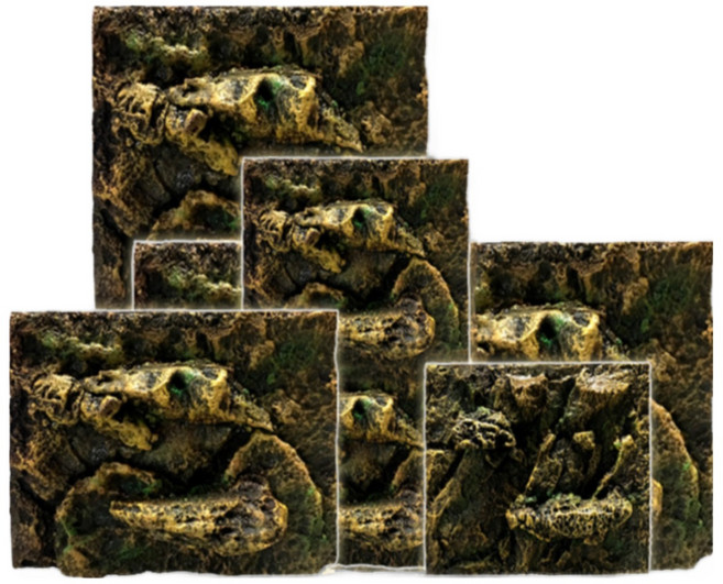 주스터디 극사실 파충류 크레편해 백업스크린, 이끼암석형, 1개, 내츄럴